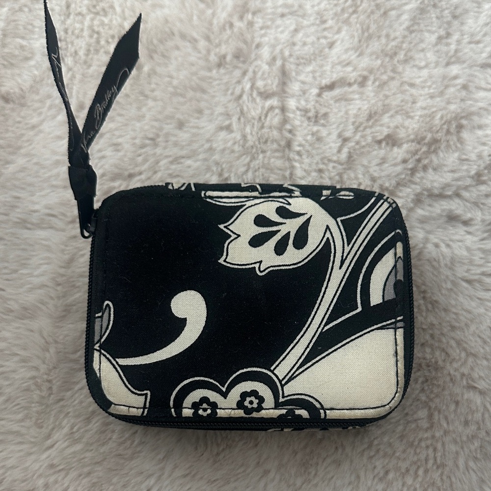 Vera Bradley Black & White Floral Zip Pill Organizer